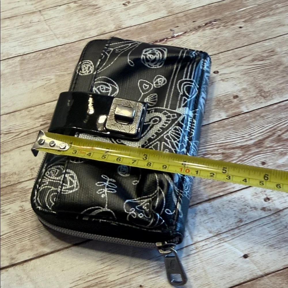 Sakroots Black and silver Patterned wallet clutch wristlet crossbody